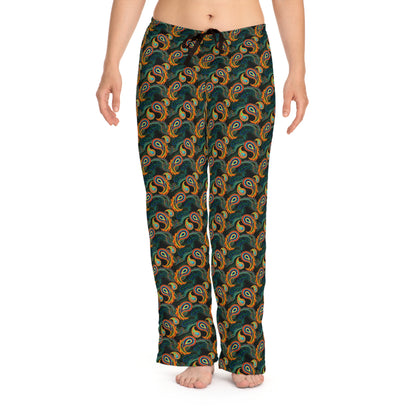 Bright Paisley Print - Women's Pajama Pants (AOP)