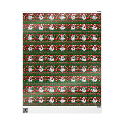 Wrapping Papers - Christmas Cheer Festive Santa and Reindeer Seamless Pattern Print