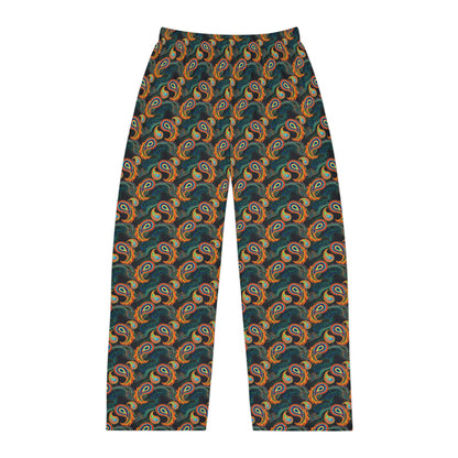 Bright Paisley Print - Men's Pajama Pants (AOP)