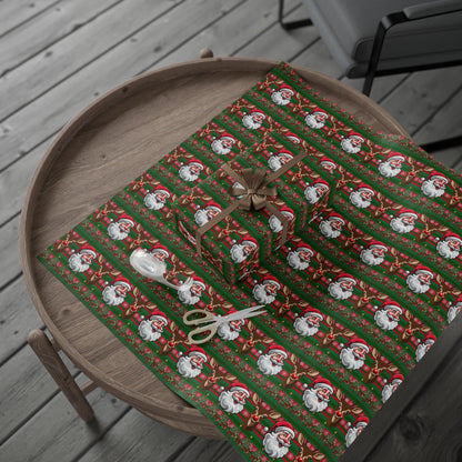 Wrapping Papers - Christmas Cheer Festive Santa and Reindeer Seamless Pattern Print