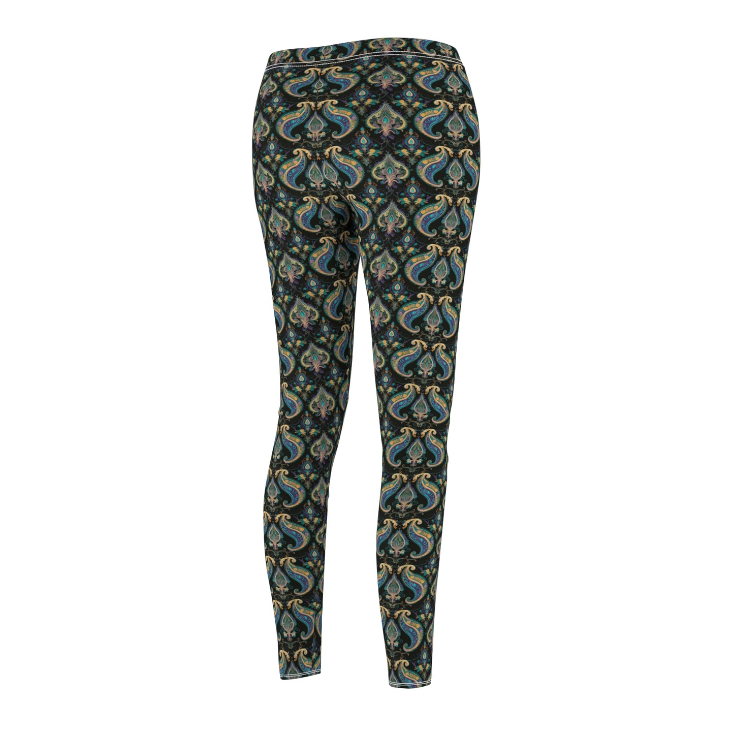 Floral Paisley Pattern - Women's Cut & Sew Casual Leggings (AOP)