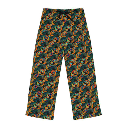 Bright Paisley Print - Women's Pajama Pants (AOP)