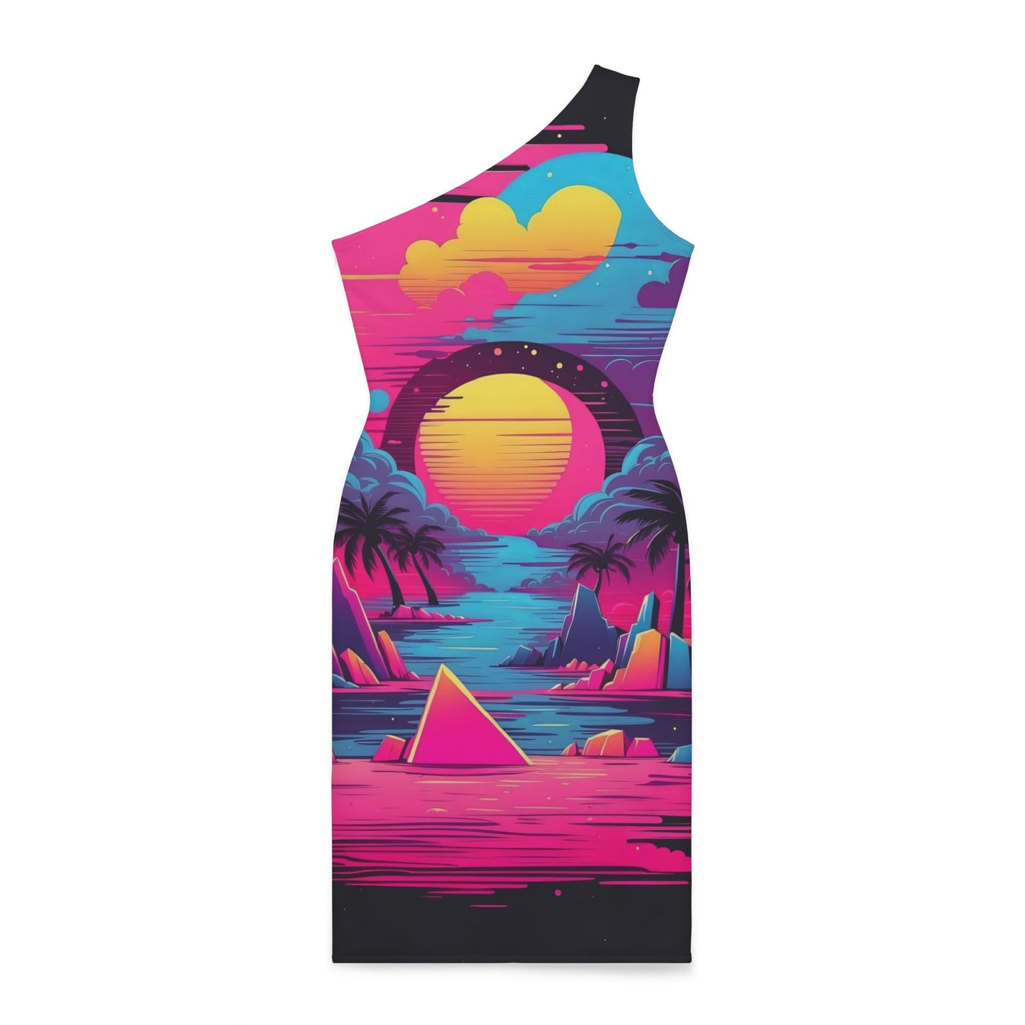 Neon Sea - Shoulder Dress (AOP)