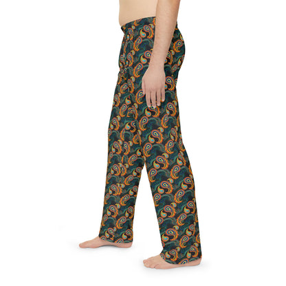 Bright Paisley Print - Men's Pajama Pants (AOP)