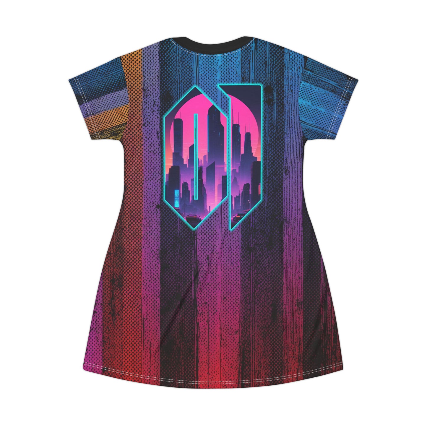 Night City 01 - T-Shirt Dress (AOP)