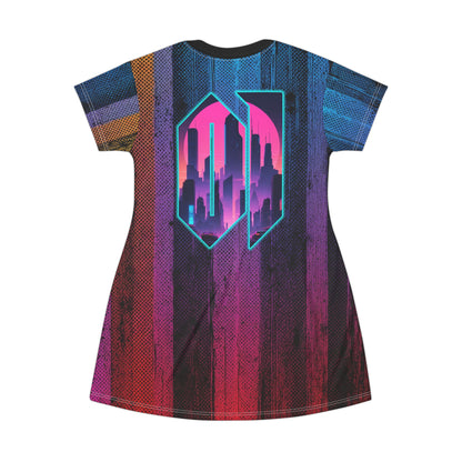 Night City 01 - T-Shirt Dress (AOP)