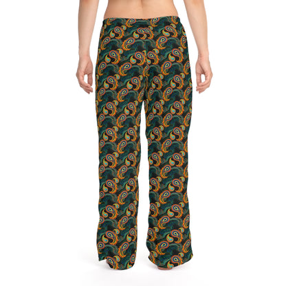 Bright Paisley Print - Women's Pajama Pants (AOP)