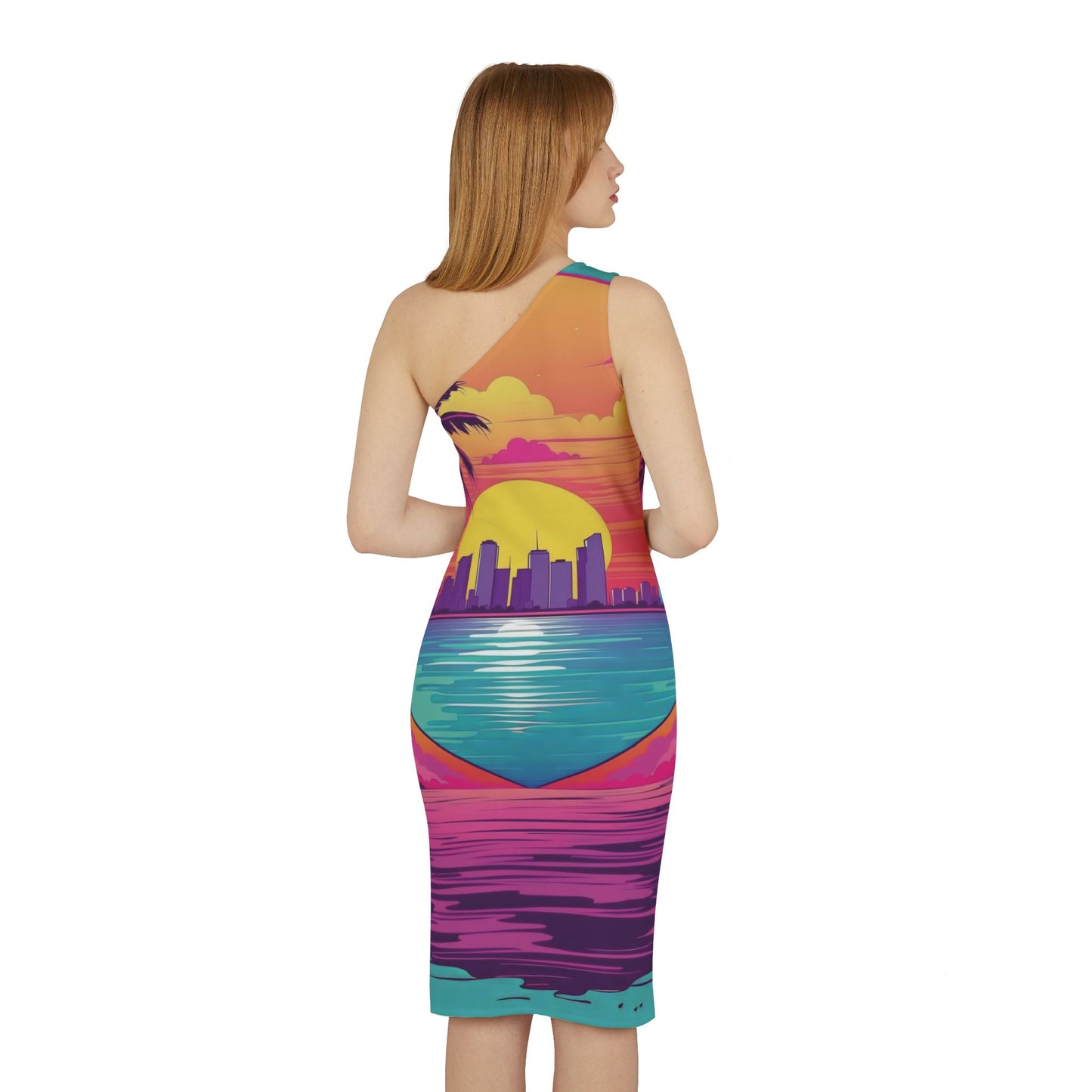 Miami Dreams - Shoulder Dress (AOP)