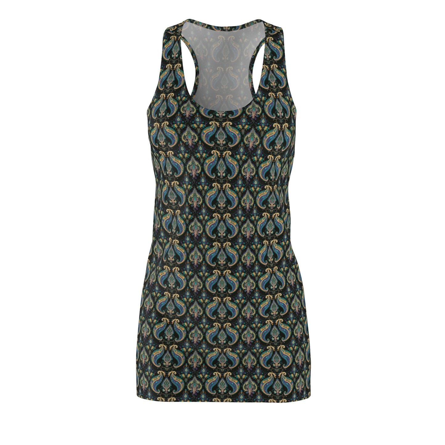 Floral Paisley Pattern - Women's Cut & Sew Racerback Dress (AOP)