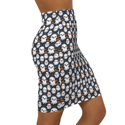 Halloween Print Women's Mid-Waist Pencil Skirt (AOP)