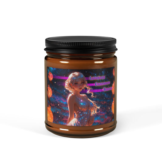 Luminous Cardamom Nebula - Scented Soy Candle (9oz, Amber Jar)