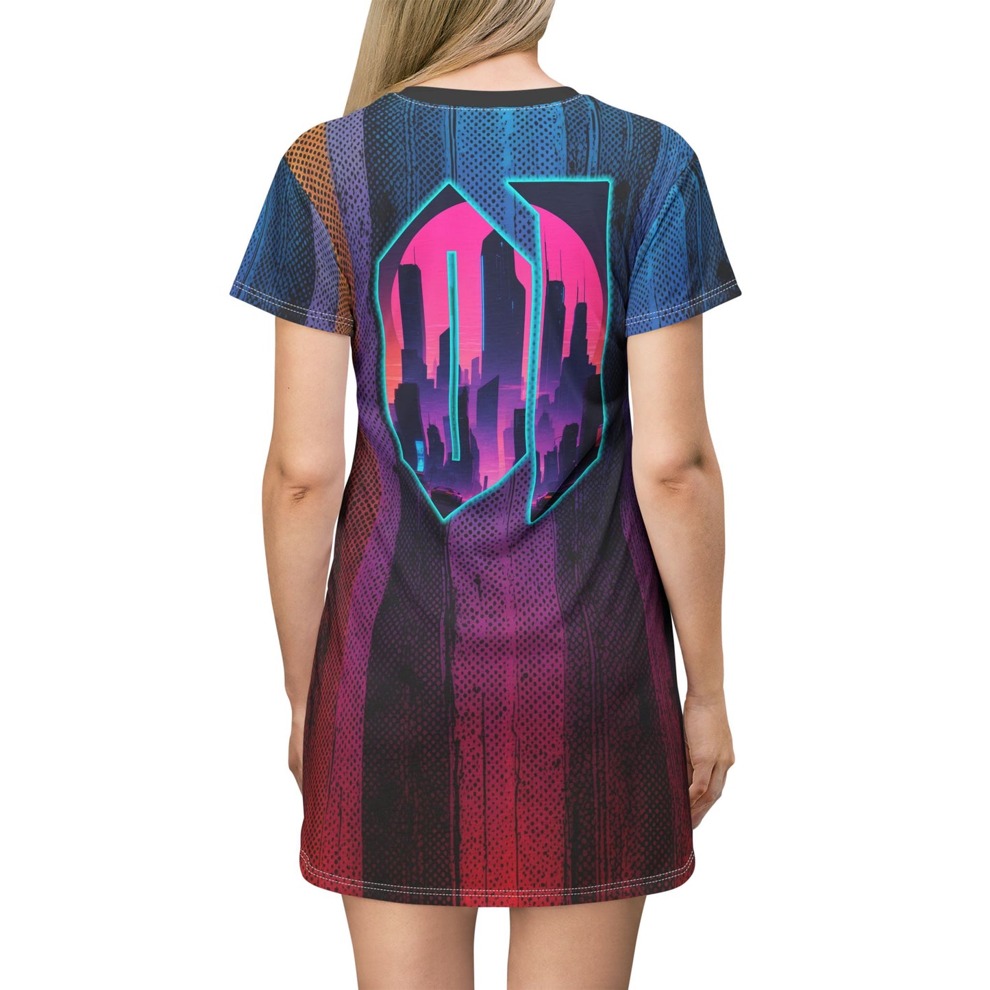 Night City 01 - T-Shirt Dress (AOP)