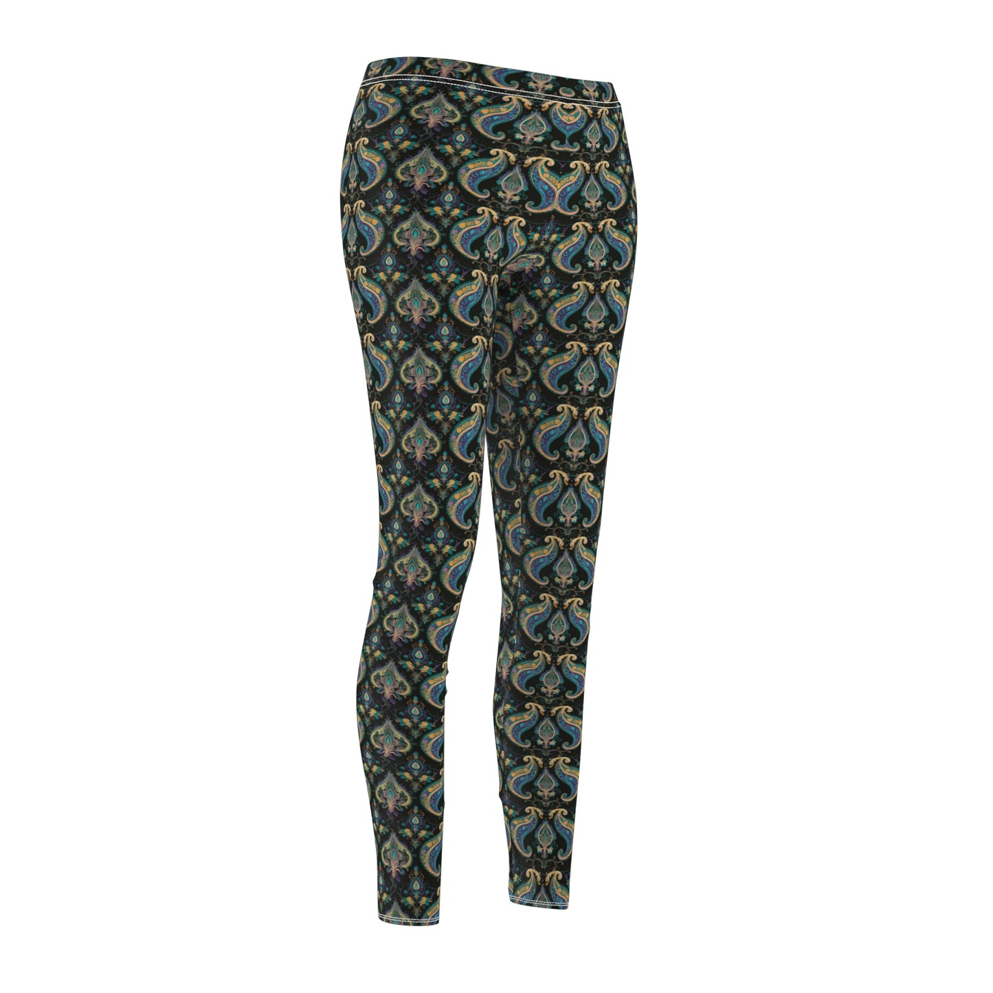 Floral Paisley Pattern - Women's Cut & Sew Casual Leggings (AOP)