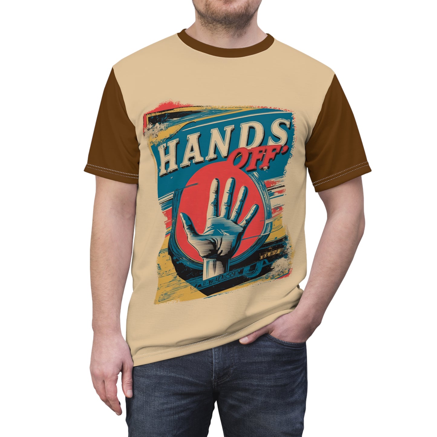 Hands Off - Unisex Cut & Sew Tee (AOP)