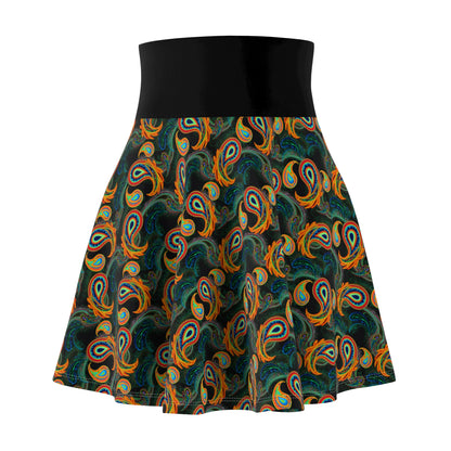 Bright Paisley Print - Women's Skater Skirt (AOP)