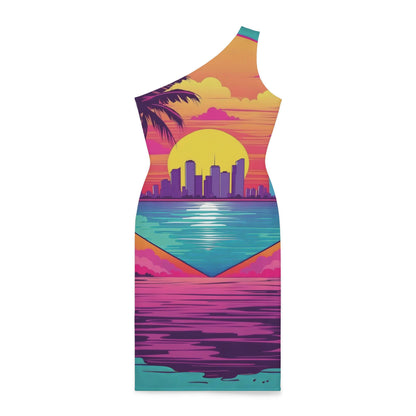 Miami Dreams - Shoulder Dress (AOP)