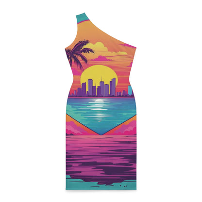 Miami Dreams - Shoulder Dress (AOP)