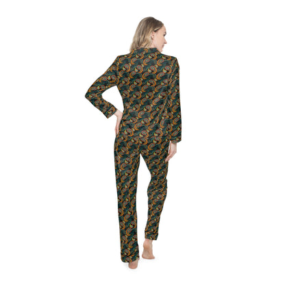 Bright Paisley Print - Women's Satin Pajamas (AOP)