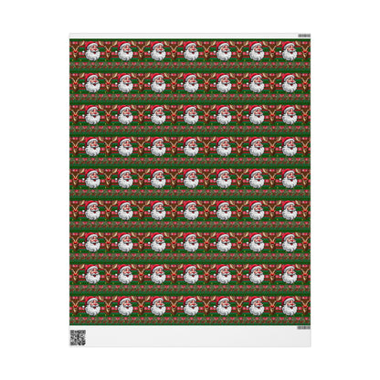 Wrapping Papers - Christmas Cheer Festive Santa and Reindeer Seamless Pattern Print