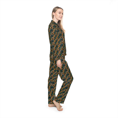 Bright Paisley Print - Women's Satin Pajamas (AOP)