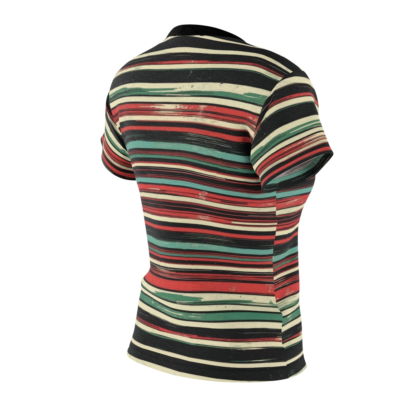 (Vintage) Muted Horizontal Stripes - Women's Cut & Sew Tee (AOP)