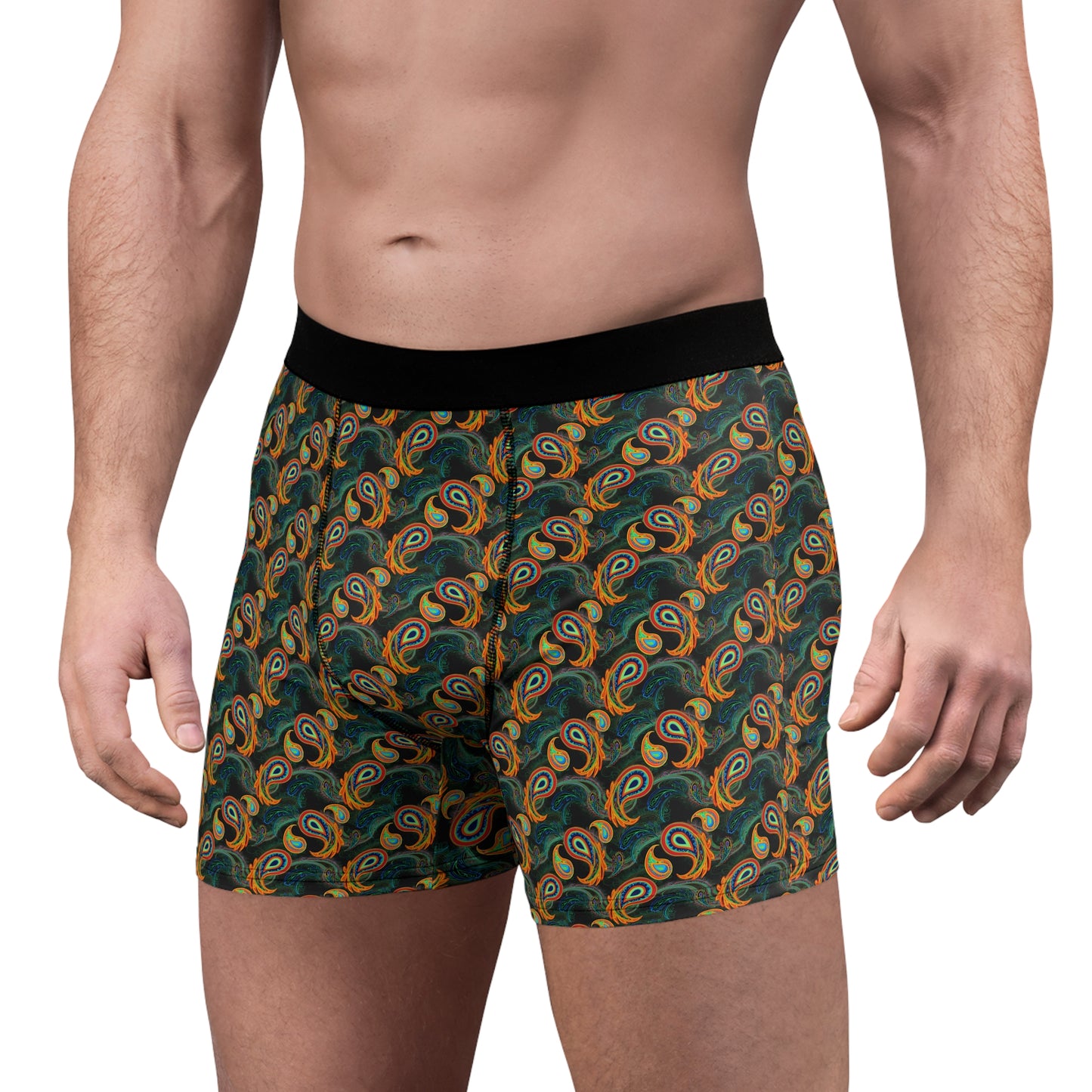 Bright Paisley Print - Men's Boxer Briefs (AOP)