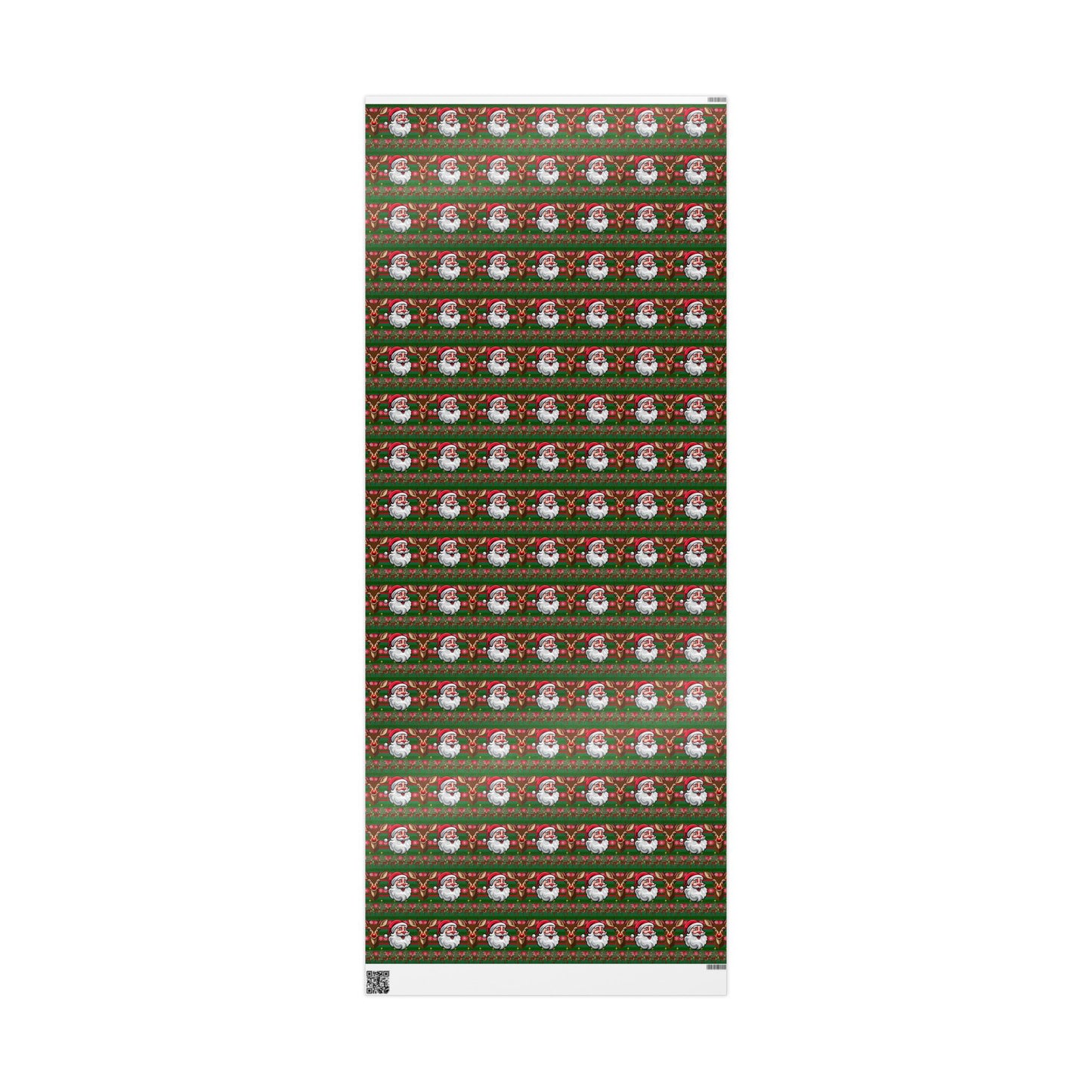 Wrapping Papers - Christmas Cheer Festive Santa and Reindeer Seamless Pattern Print