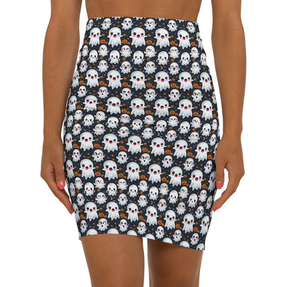 Halloween Print Women's Mid-Waist Pencil Skirt (AOP)