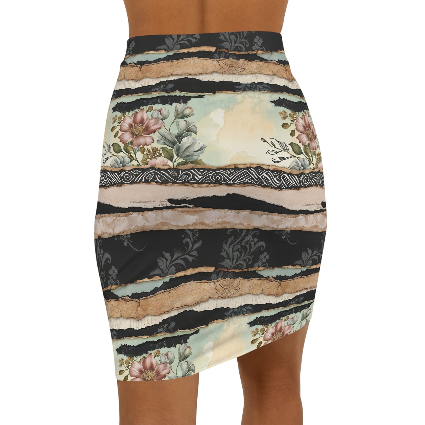 Pencil Skirt with Nature-Inspired Abstract Design