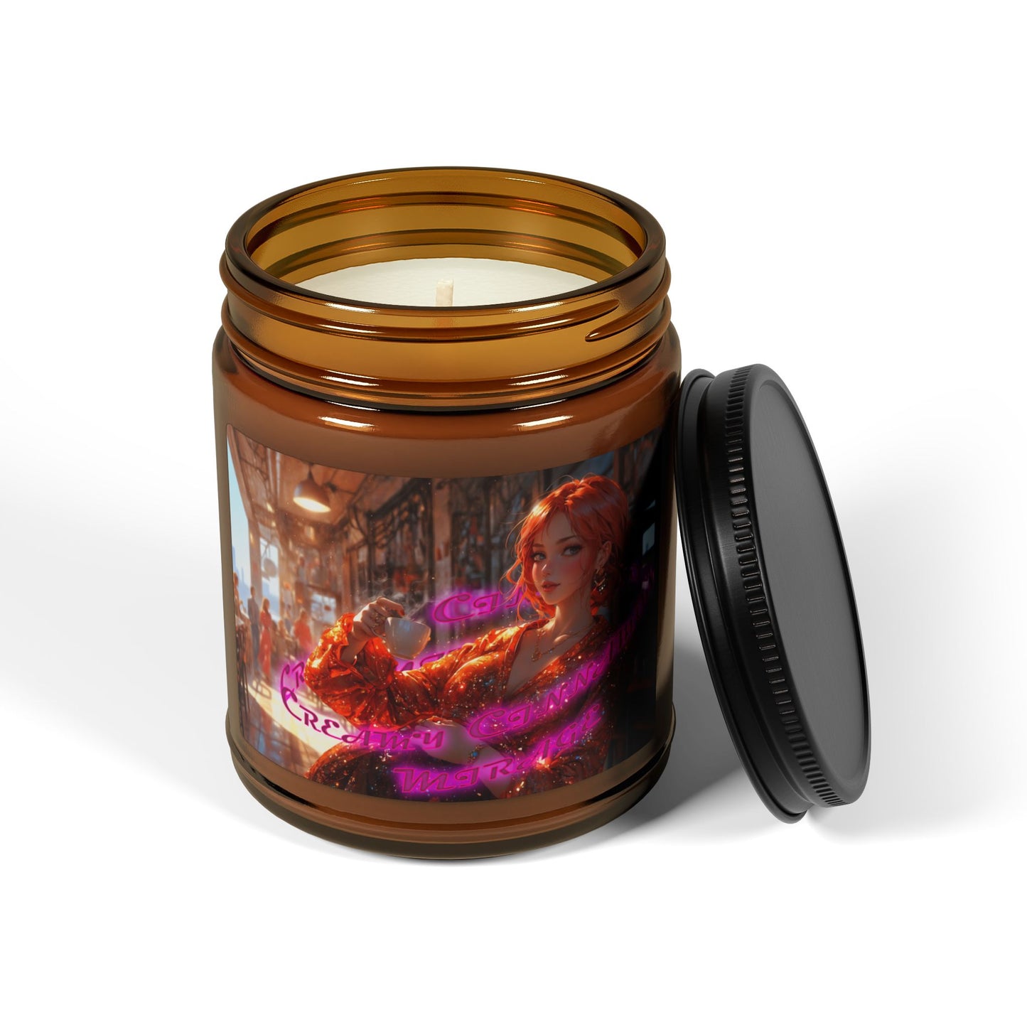 Creamy Cinnamon Mirage - Scented Soy Candle (9oz, Amber Jar)