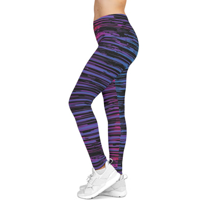 Glitch Horizontal Lines - Women's Casual Leggings (AOP)