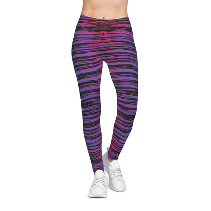 Glitch Horizontal Lines - Women's Casual Leggings (AOP)