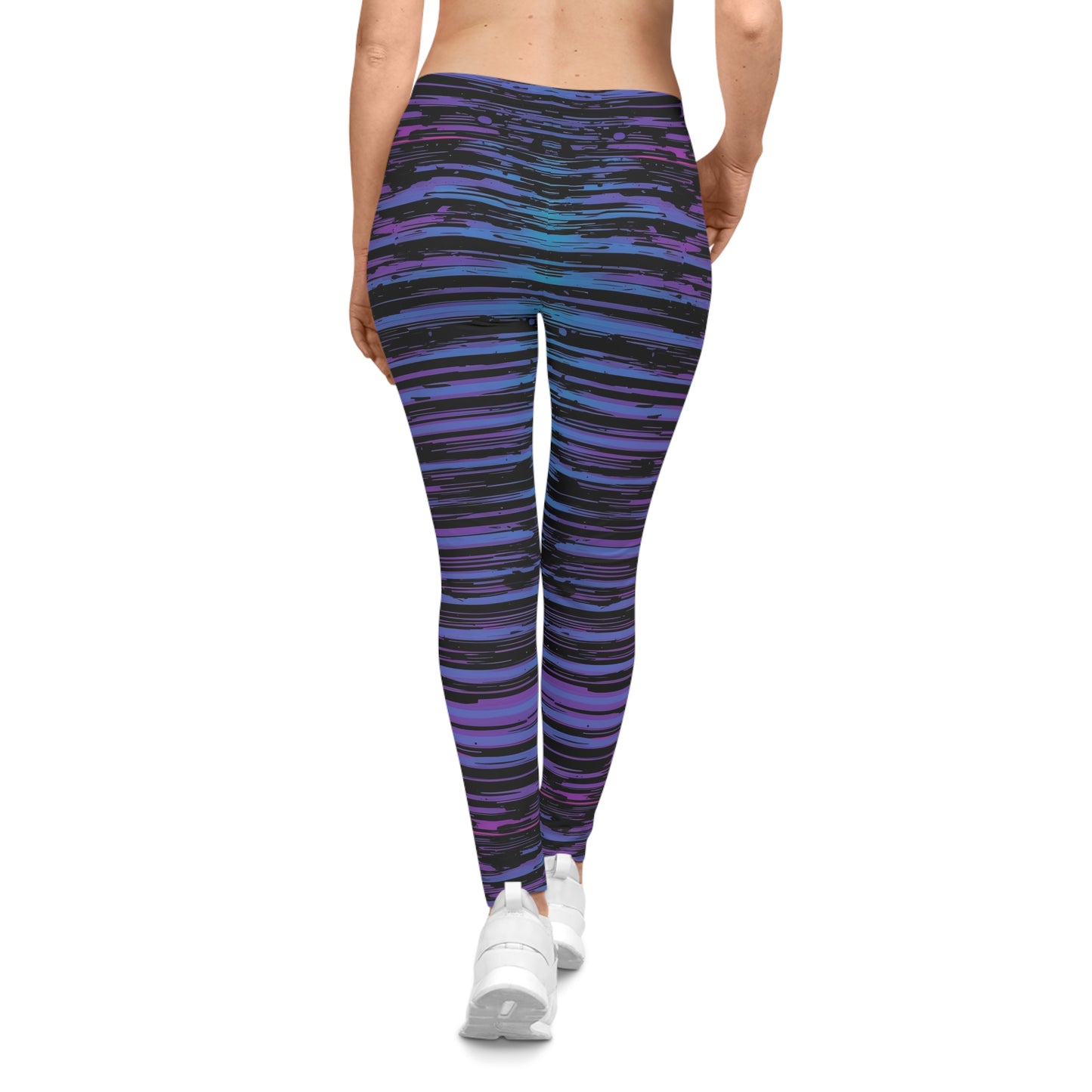 Glitch Horizontal Lines - Women's Casual Leggings (AOP)