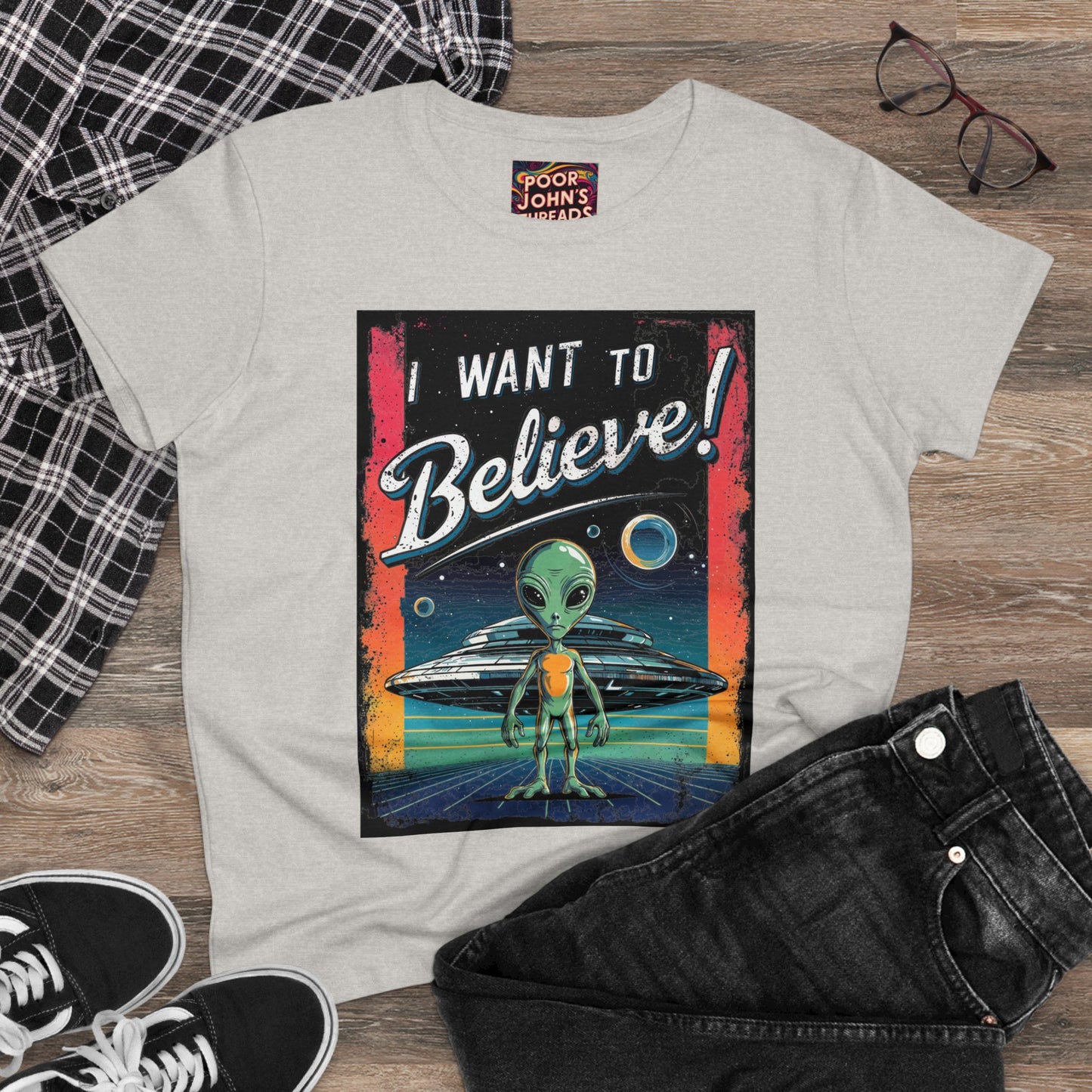 I want to believe - Women's Midweight Cotton Tee