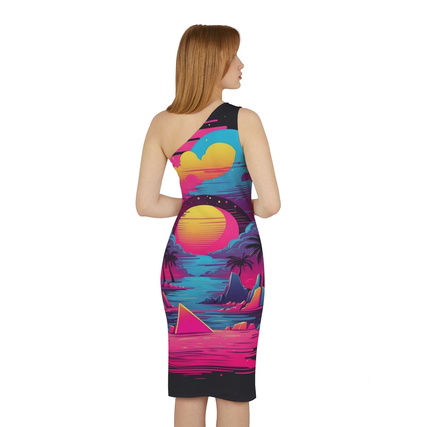 Neon Sea - Shoulder Dress (AOP)