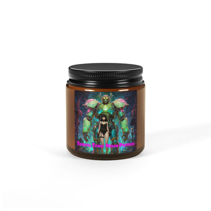 Tropical Titan: Melon Protocol - Scented Soy Candle (4oz, Amber Jar)