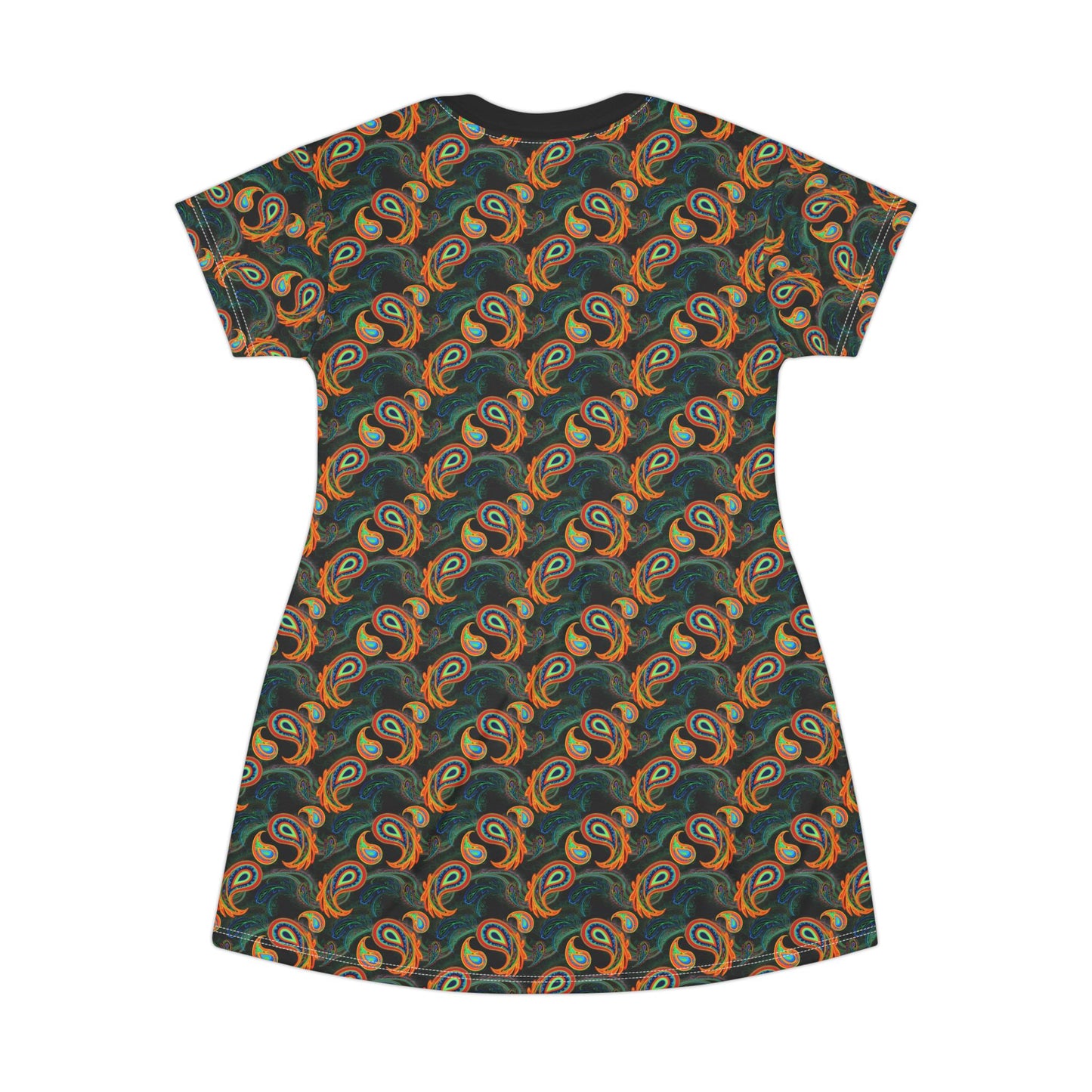 Bright Paisley Print - T-Shirt Dress (AOP)