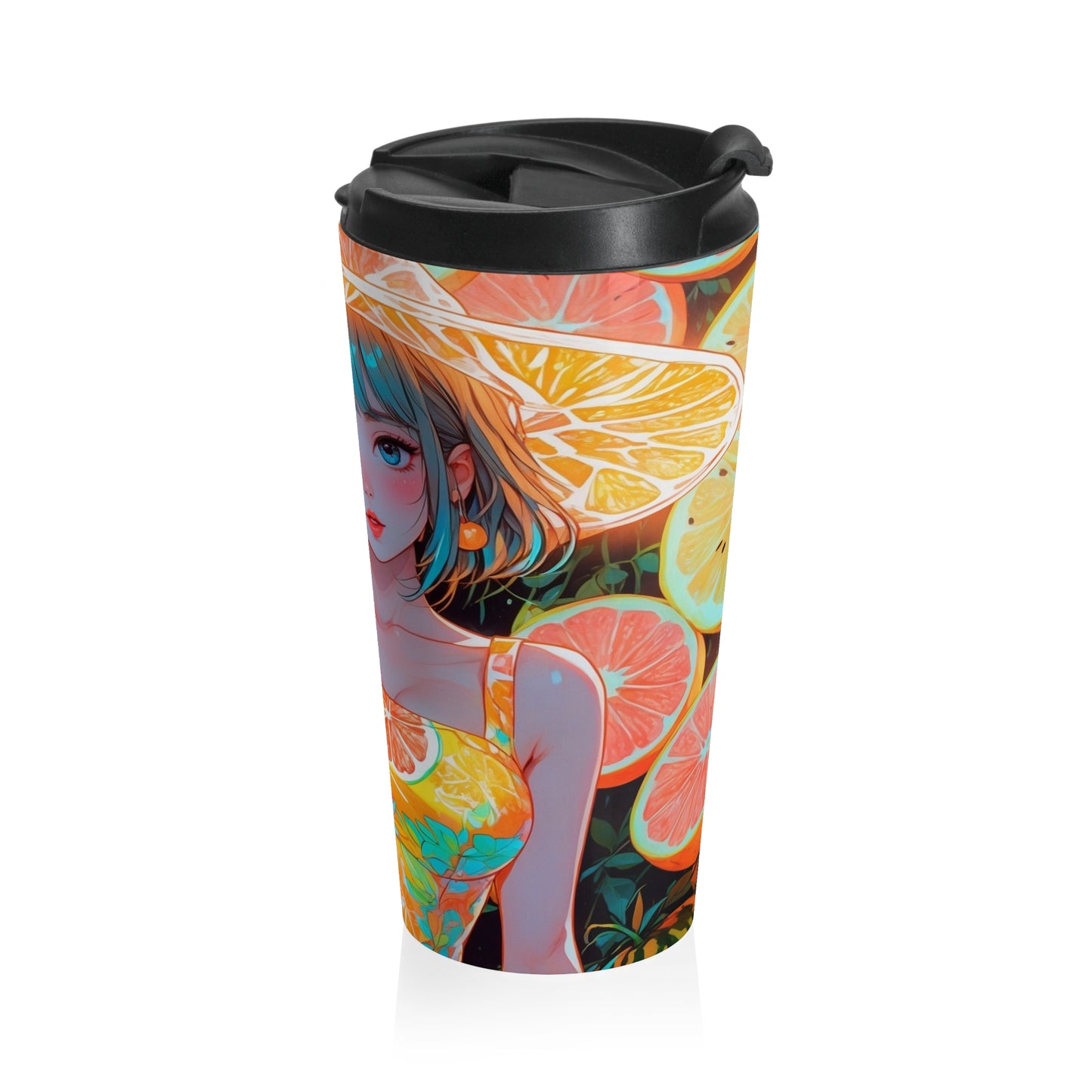 Neon Melon Vibe - Stainless Steel Travel Mug