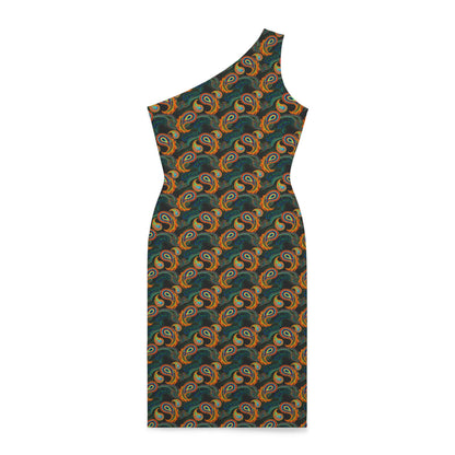 Bright Paisley Print -Shoulder Dress (AOP)