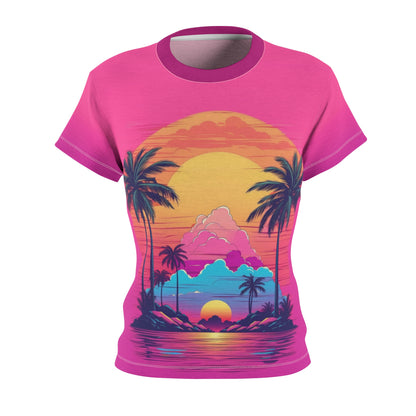 Lo-Fi Sunset - Women's Cut & Sew Tee (AOP)