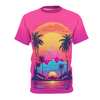 Lo-Fi Sunset - Unisex Cut & Sew Tee (AOP)