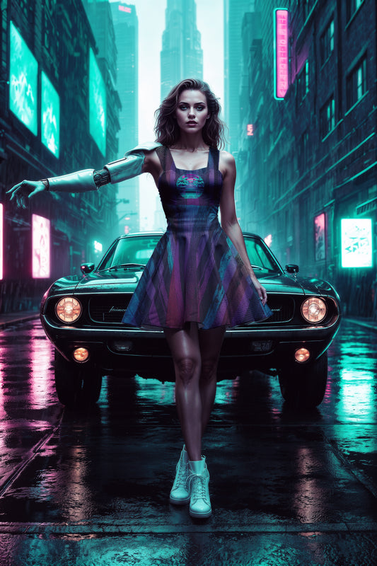 Night City 01 - Women's Skater Dress (AOP)