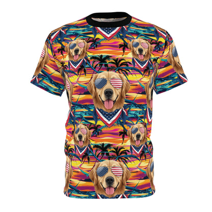 Hawaiian Doggo Print - Unisex Cut & Sew Tee (AOP)