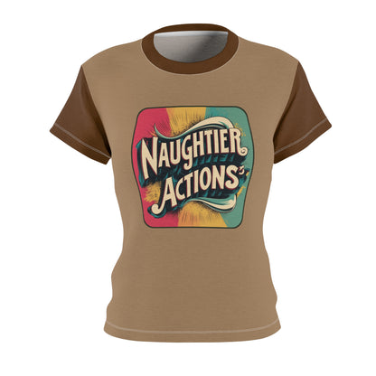 Naughtier Actions - Women's Cut & Sew Tee (AOP)