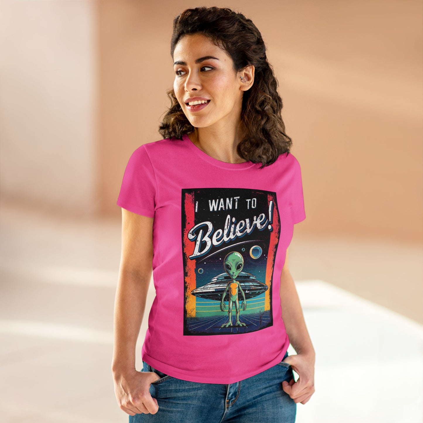 I want to believe - Women's Midweight Cotton Tee