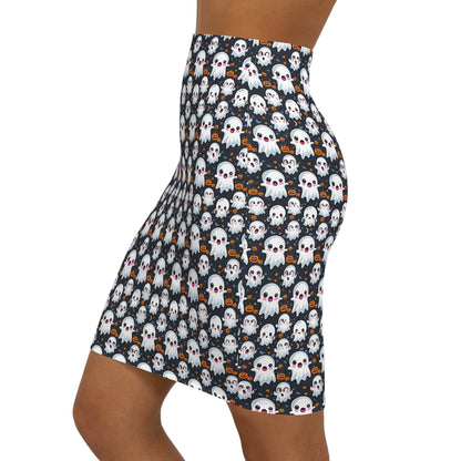 Halloween Print Women's Mid-Waist Pencil Skirt (AOP)