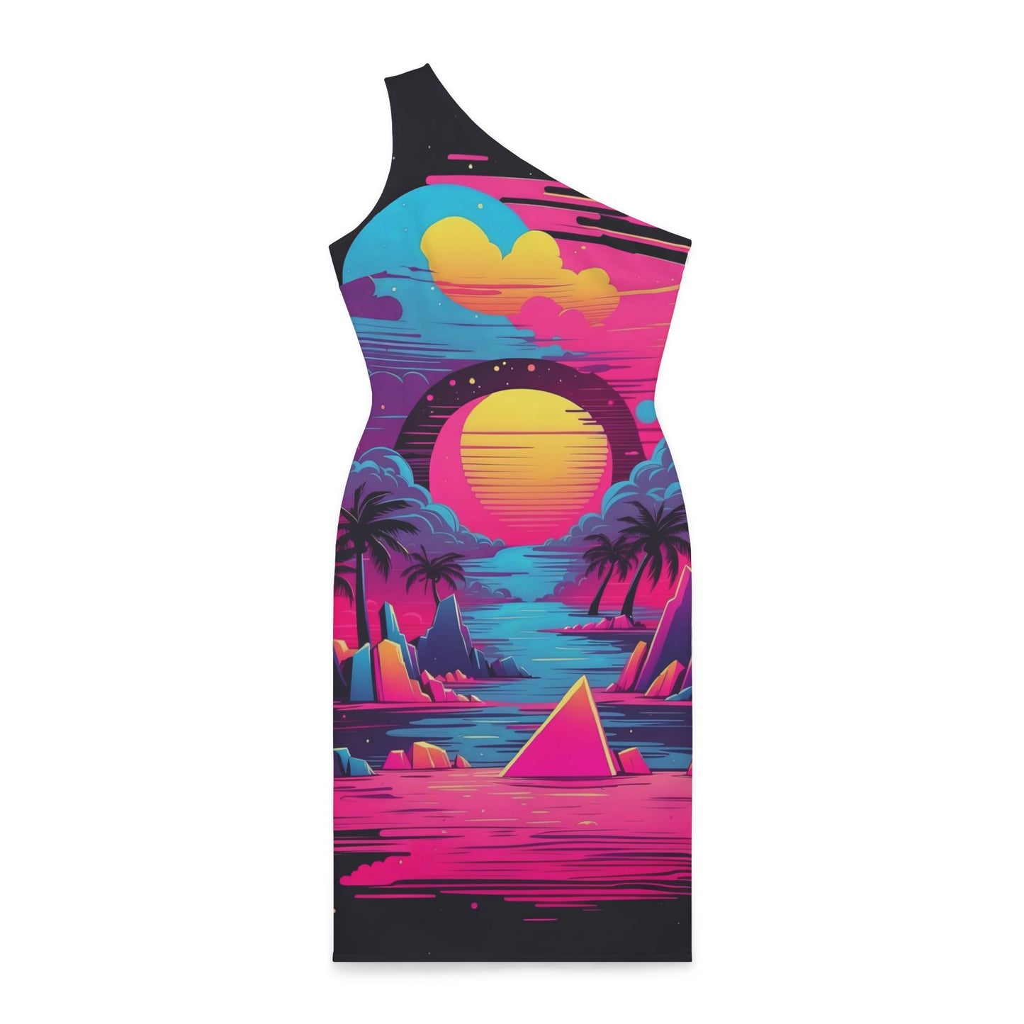 Neon Sea - Shoulder Dress (AOP)