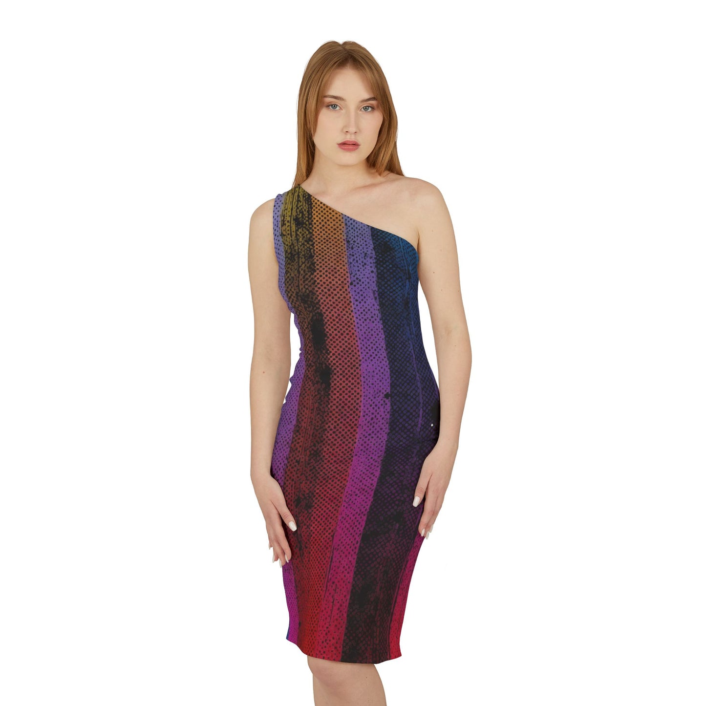 (Retro) Vertical Pattern - Shoulder Dress (AOP)