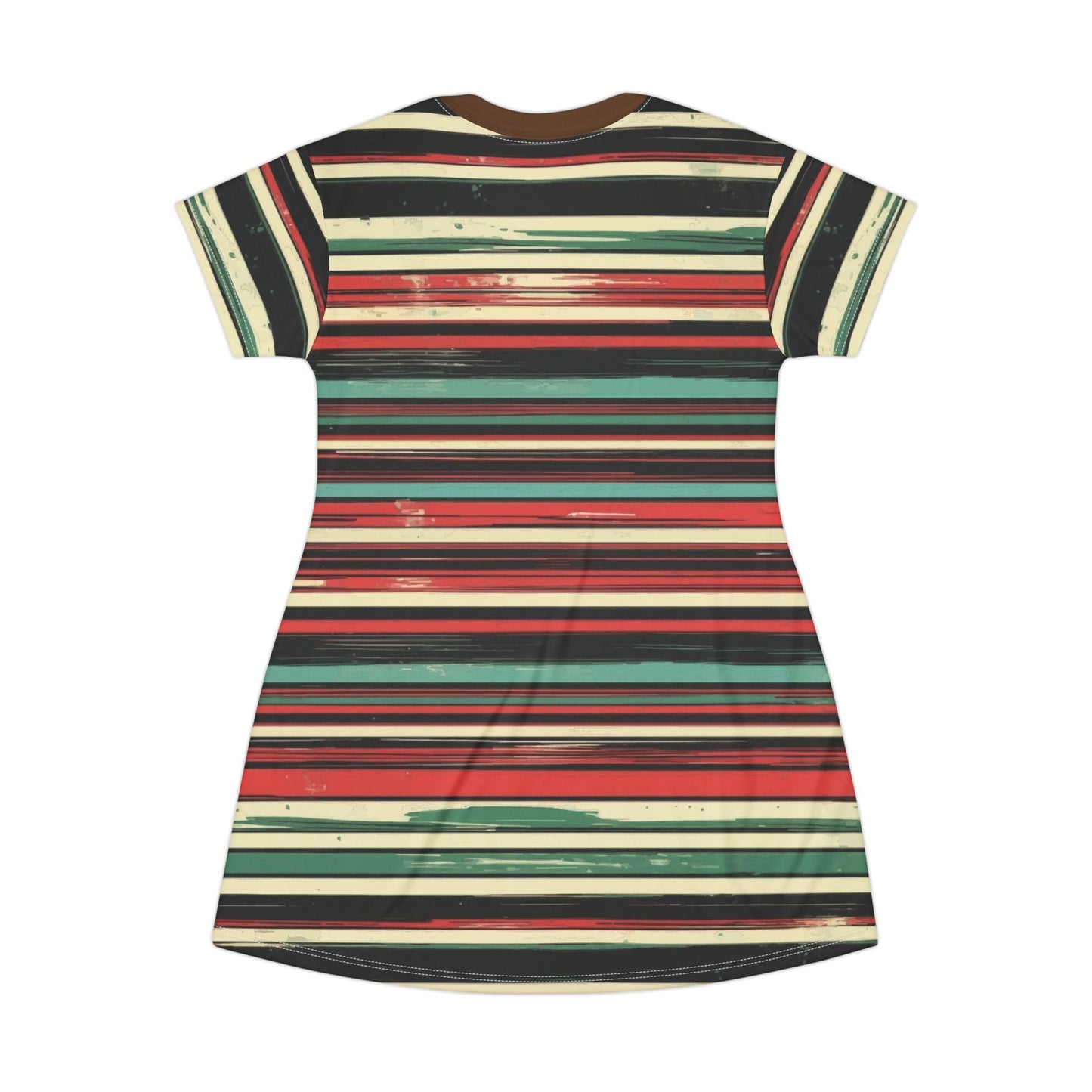 (Vintage) Muted Horizontal Stripes - T-Shirt Dress (AOP)