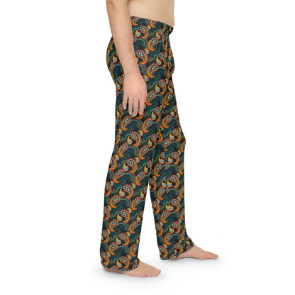 Bright Paisley Print - Men's Pajama Pants (AOP)